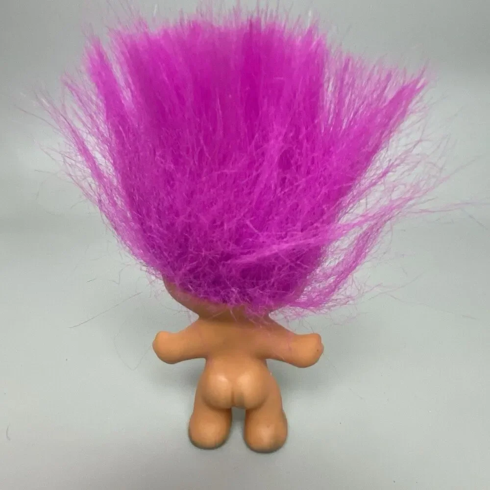 Vintage Russ Troll Dolls Red Purple Pink Hair Russ Trolls Dressed Nude Lot of 4